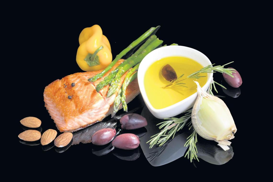 The Mediterranean Diet features healthy options, such as fish, olives, nuts and herbs.